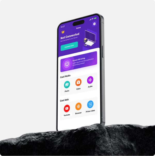 The Chromecast app home screen shown on a phone