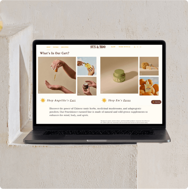 The founders' product guides page on a laptop in a sunlit alcove
